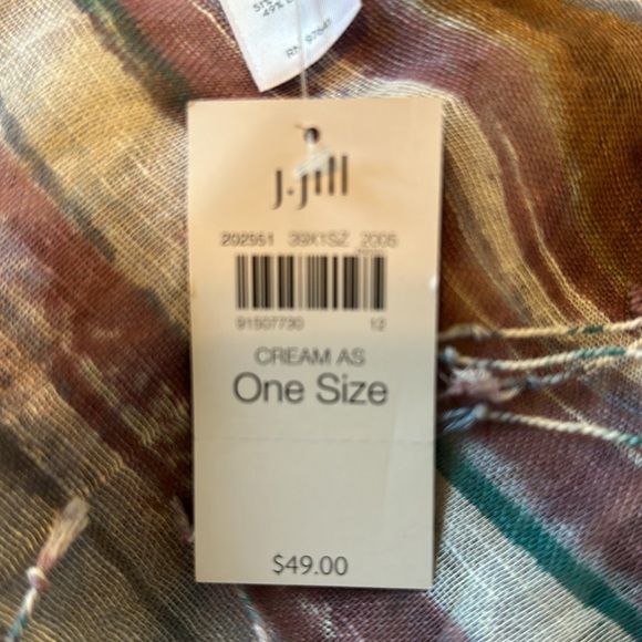 J.Jill Pure Jill Striped Scarf Purple Blue Cream NWT - Picture 4 of 6